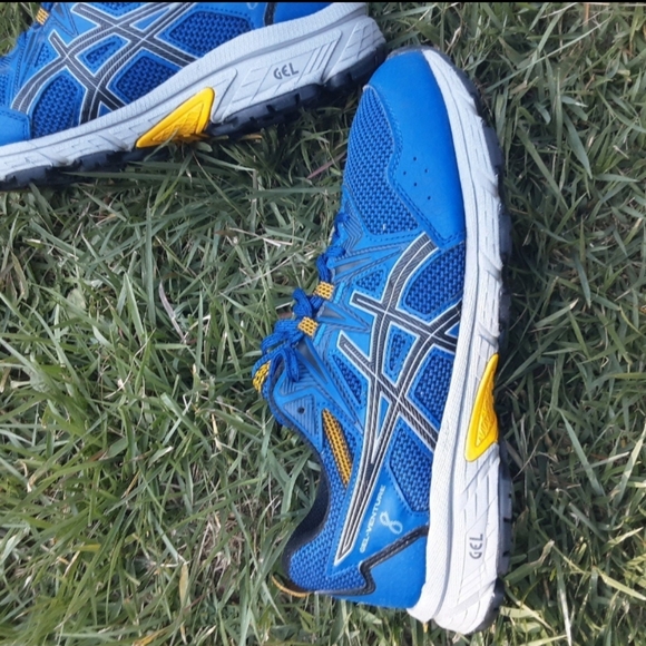 ASICS Gel Venture 8 blue and yellow  mens size 8 - Picture 2 of 8